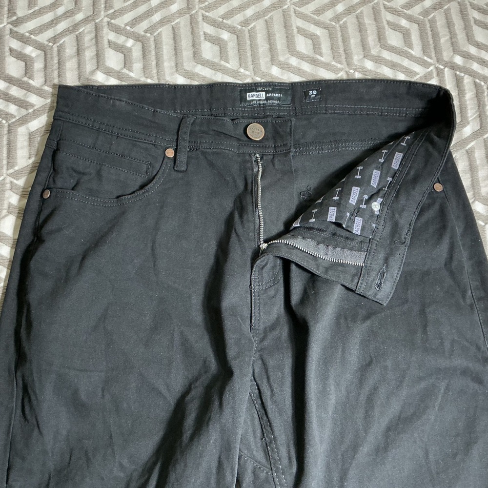 Barbell Apparel Chino Pants Men 36 Black Athletic Fit Stretch 5-Pocket Las Vegas